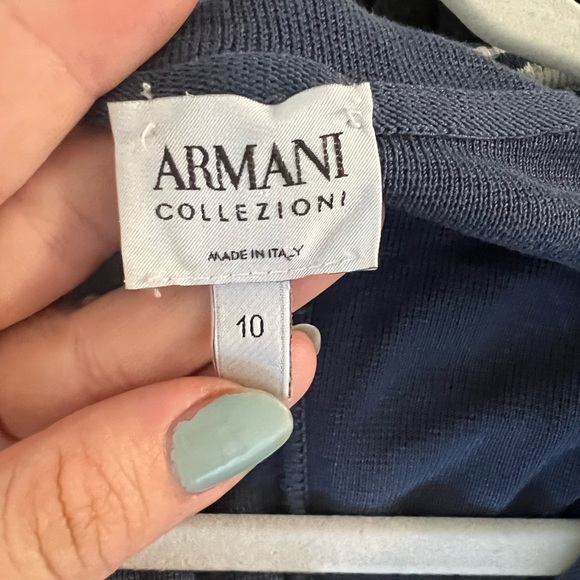 Navy Armani cardigan with ruffle lapel - Picture 5 of 5